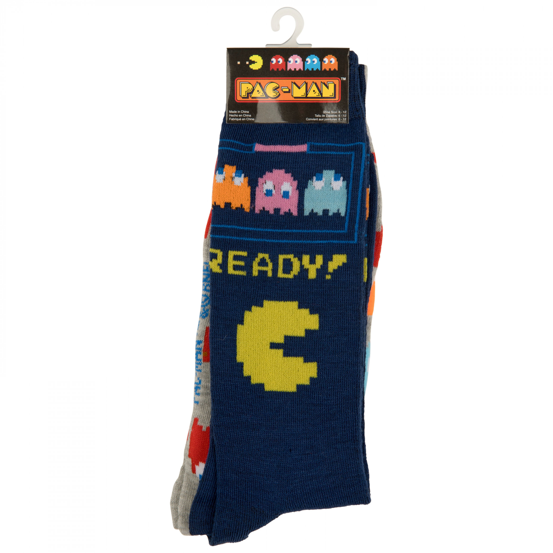 Pac-Man Ready! 2-Pair Pack of Casual Crew Socks